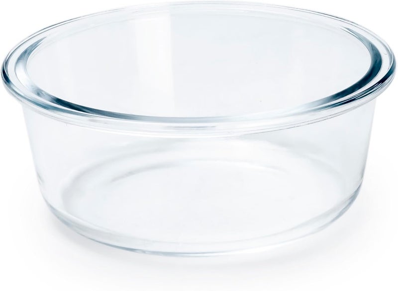 Mondex Borosilicate Glass Round Food Saver Food Storage Container Lunchbox with 900ml Capacity, Openable and Secure Air Vent, Silicone Seal, Plastic Lid - Image 2